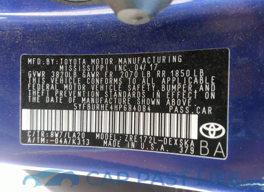 5YFBURHE4HP684084# 9