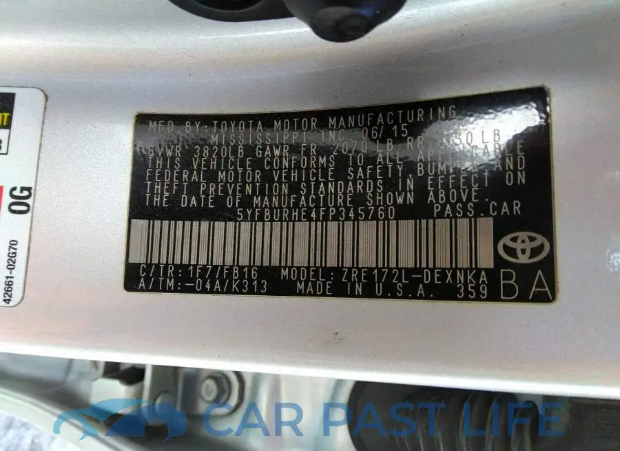 5YFBURHE4FP345760# 9