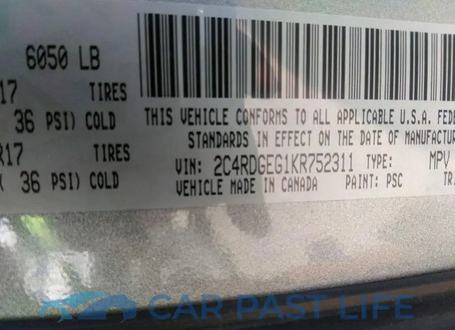 2C4RDGEG1KR752311# 9