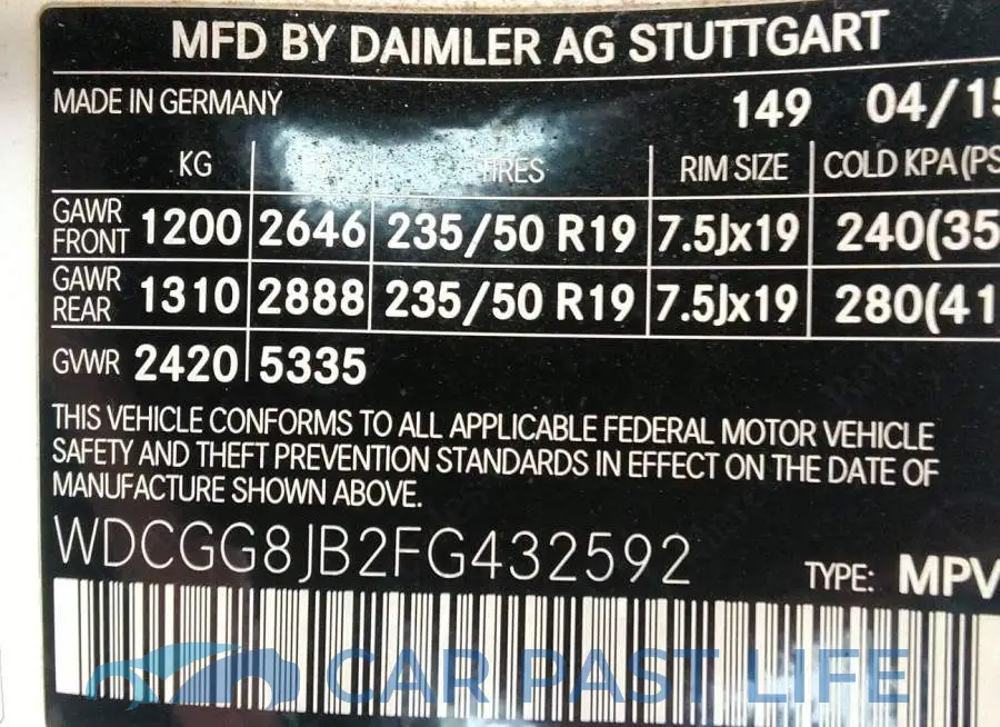 WDCGG8JB2FG432592# 9