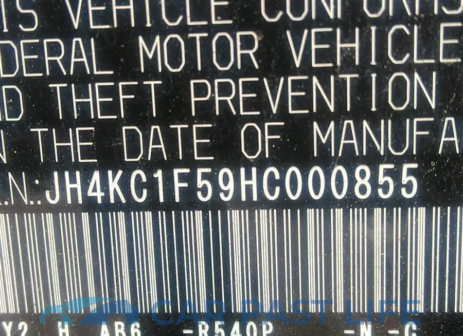 JH4KC1F59HC000855# 9