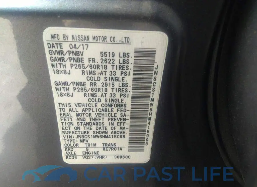 JN8CS1MW6HM415098# 9