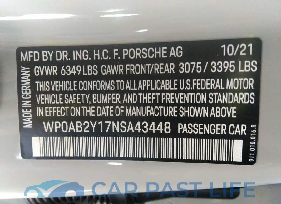 WP0AB2Y17NSA43448# 9