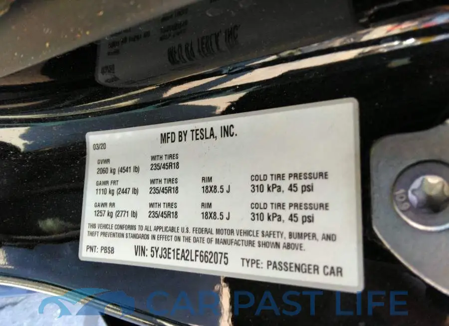 5YJ3E1EA2LF662075# 9