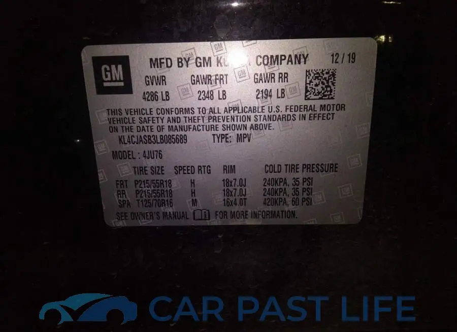 KL4CJASB3LB085689# 9