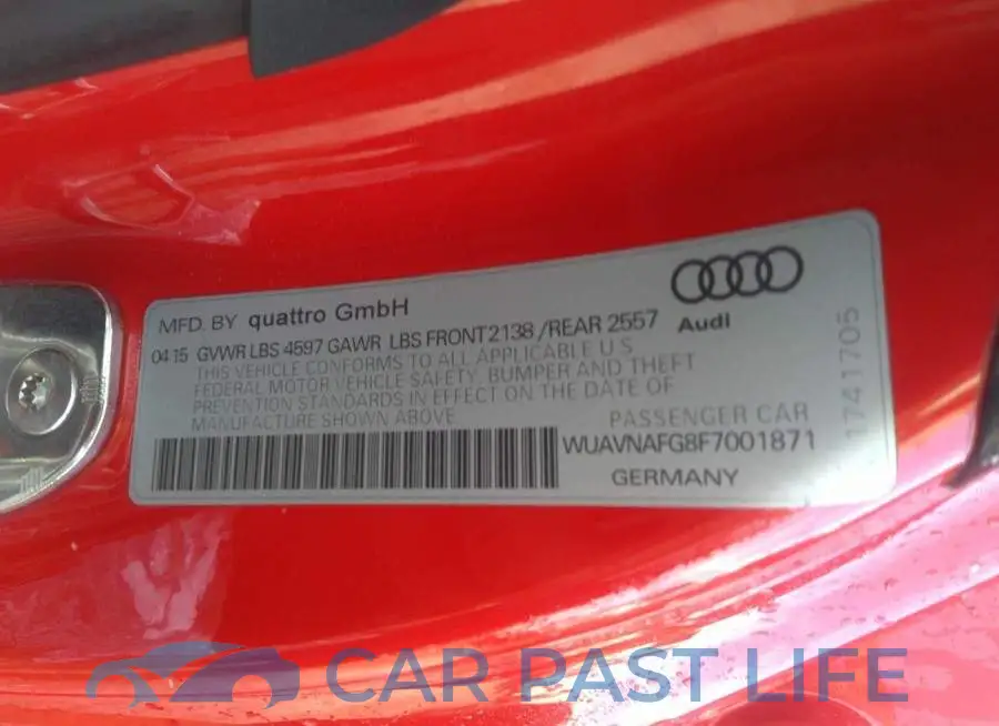 WUAVNAFG8F7001871# 9