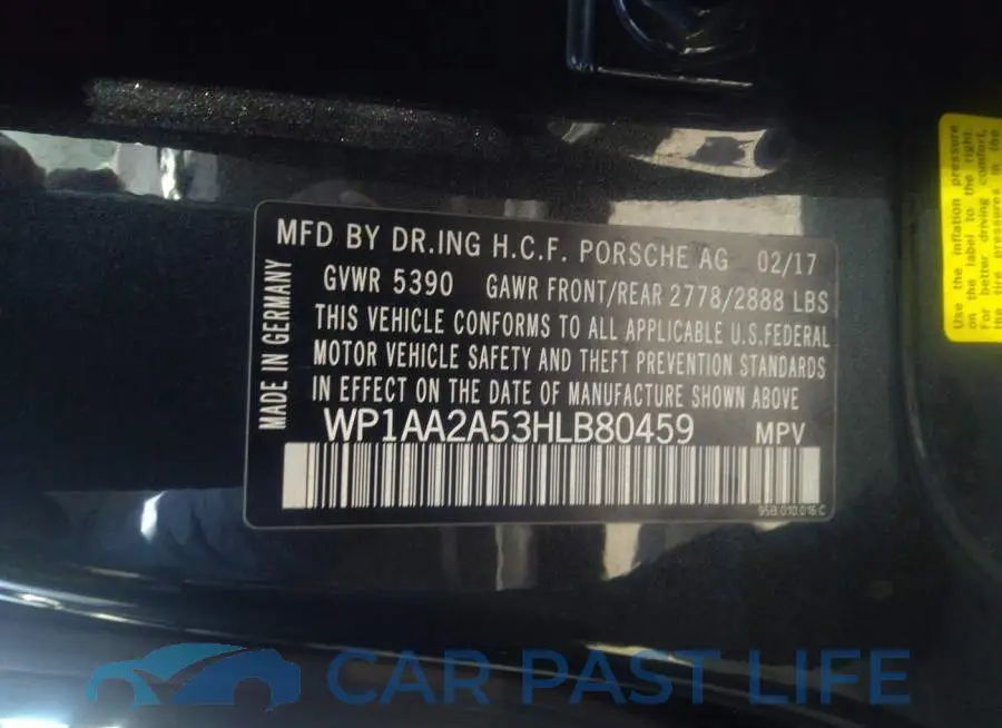 WP1AA2A53HLB80459# 9
