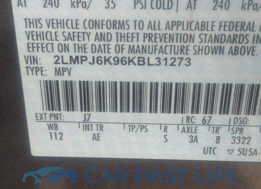 2LMPJ6K96KBL31273# 9