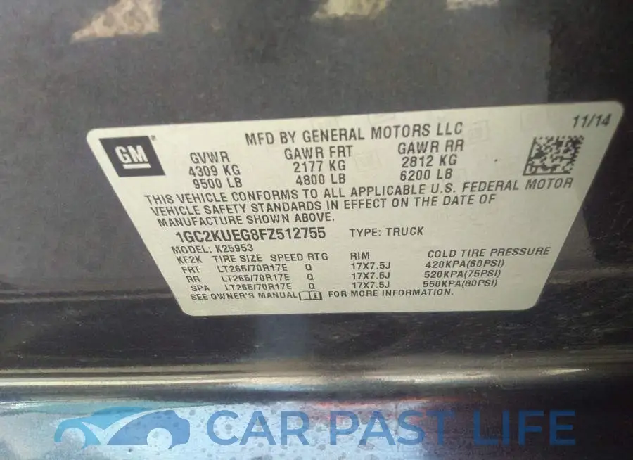 1GC2KUEG8FZ512755# 9