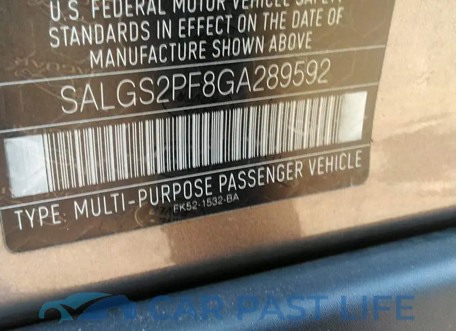 SALGS2PF8GA289592# 9