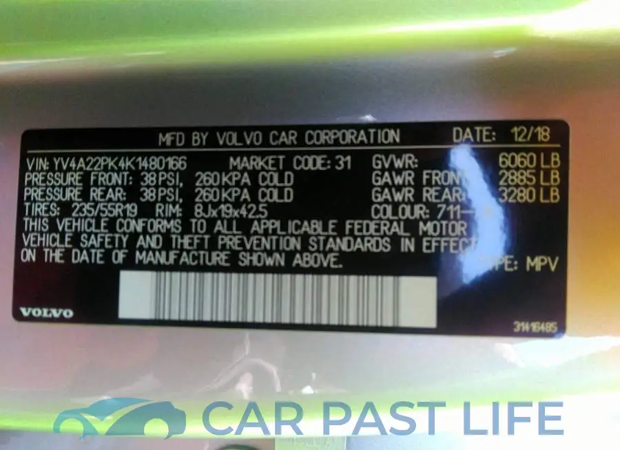 YV4A22PK4K1480166# 9