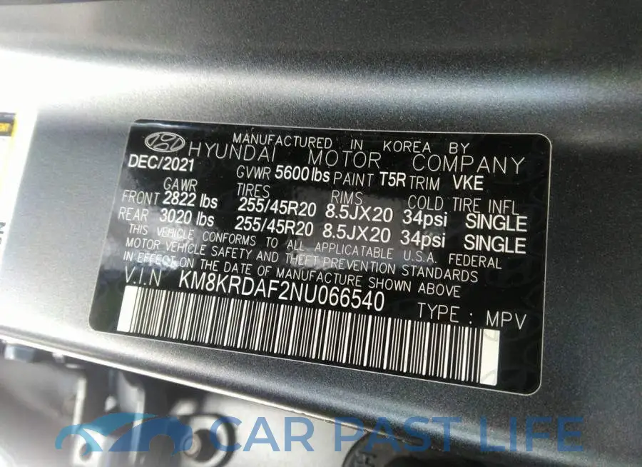 KM8KRDAF2NU066540# 9