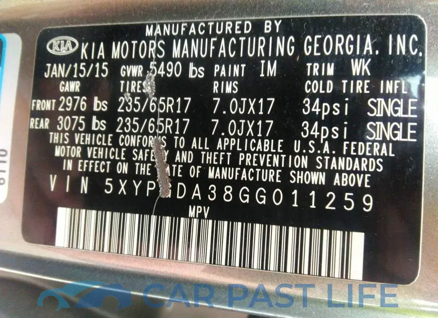 5XYPGDA38GG011259# 9