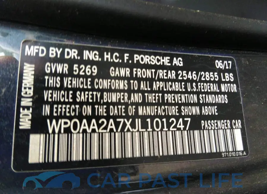 WP0AA2A7XJL101247# 9