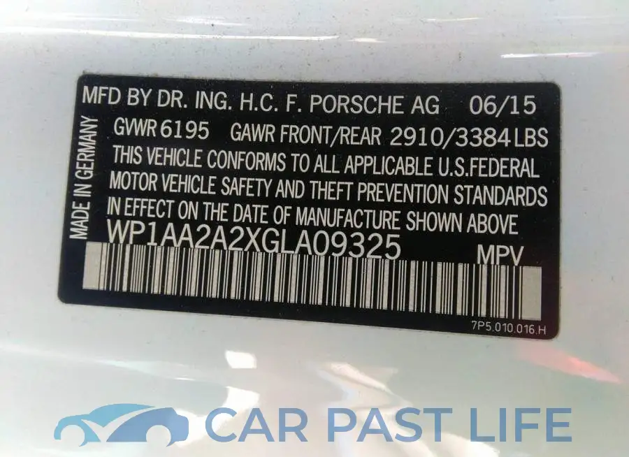 WP1AA2A2XGLA09325# 9