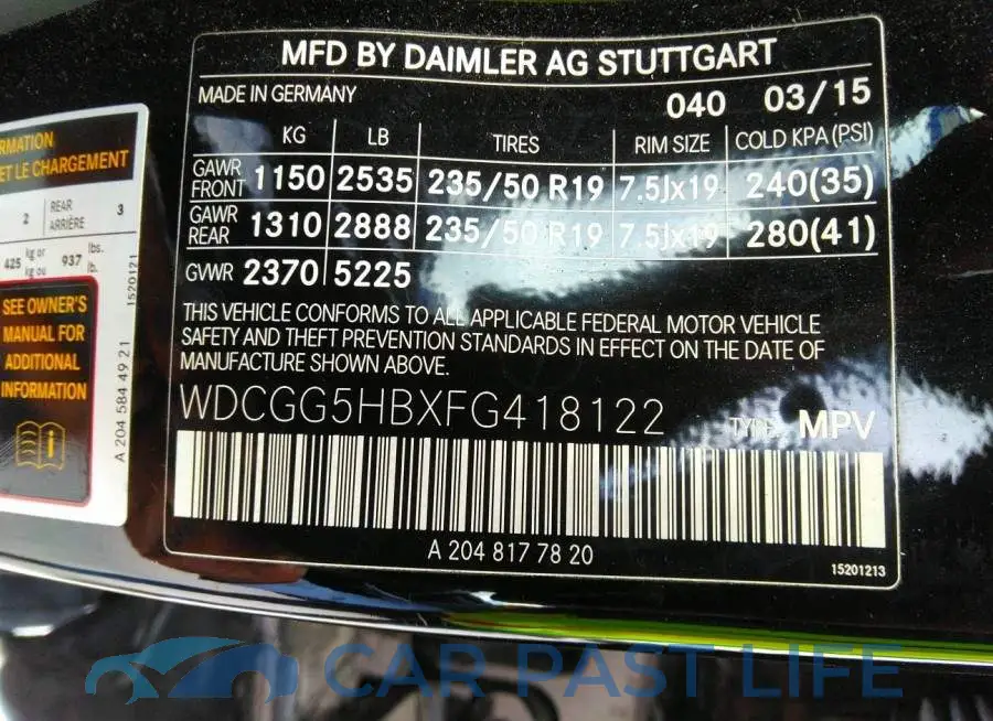 WDCGG5HBXFG418122# 9