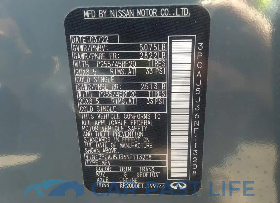 3PCAJ5J36NF113208# 9