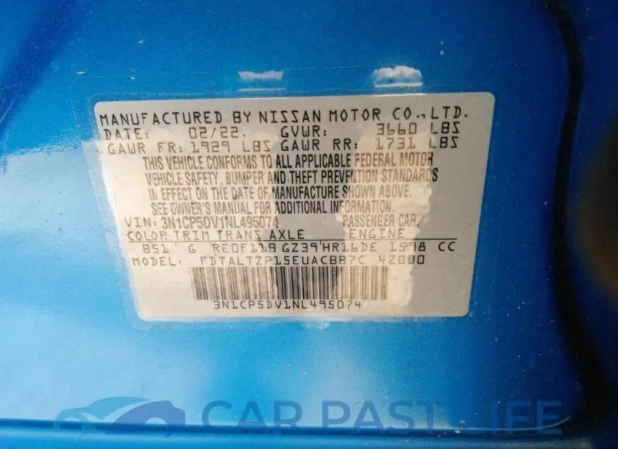 3N1CP5DV1NL495074# 9