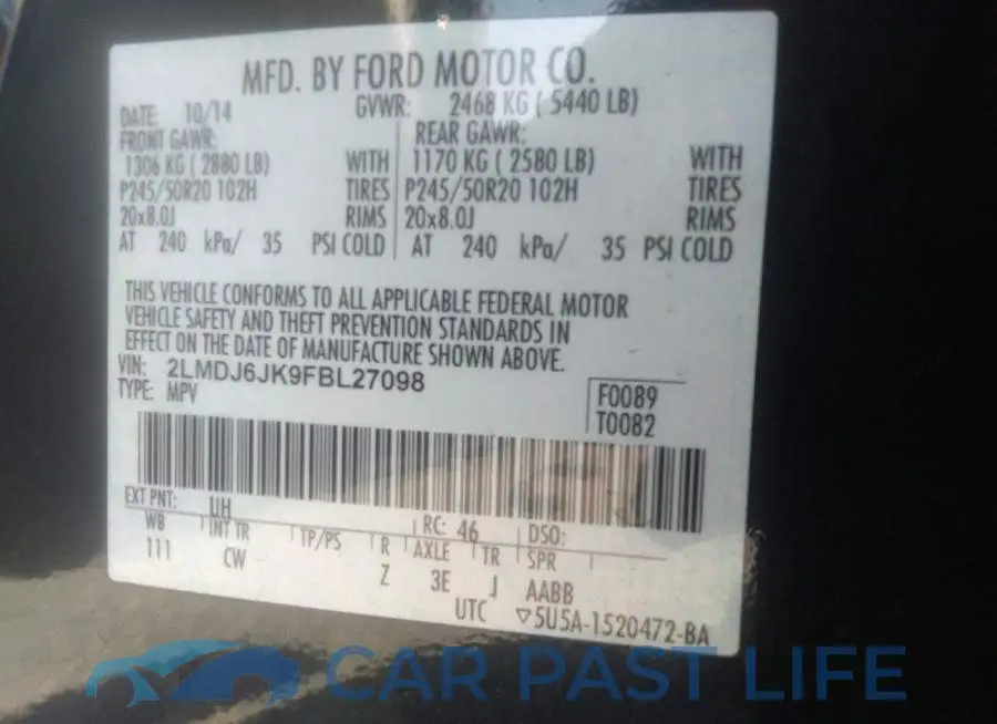 2LMDJ6JK9FBL27098# 9