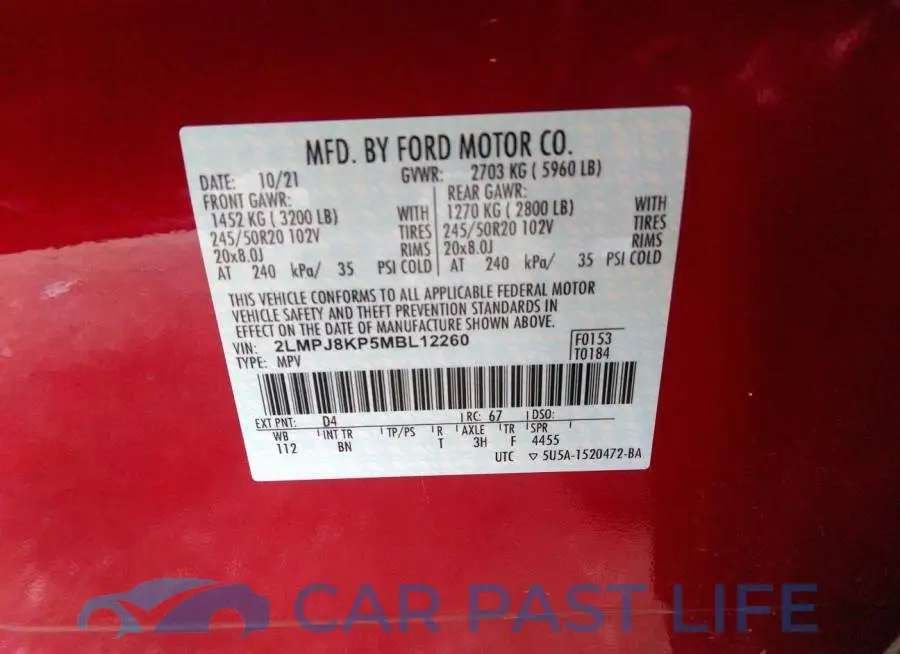 2LMPJ8KP5MBL12260# 9