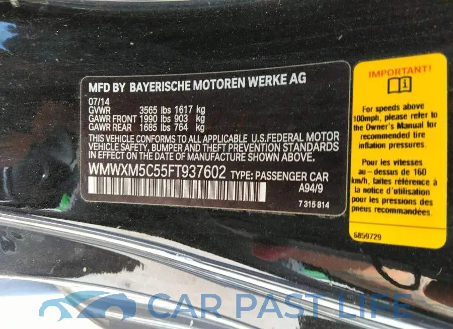 WMWXM5C55FT937602# 9