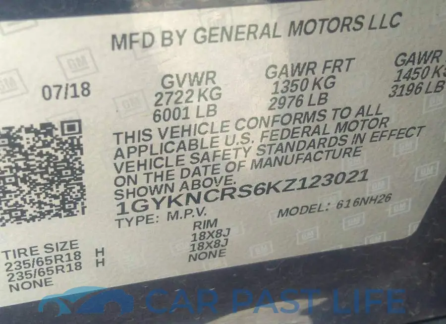 1GYKNCRS6KZ123021# 9