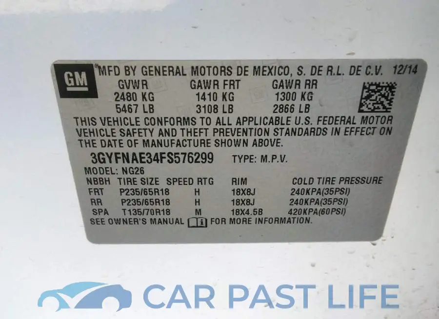 3GYFNAE34FS576299# 9