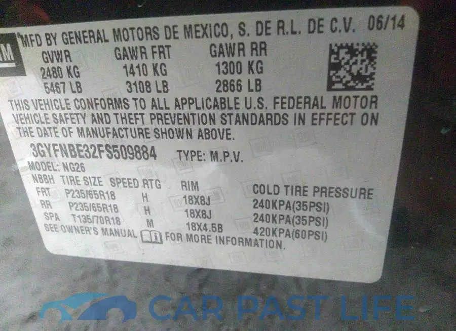 3GYFNBE32FS509884# 9