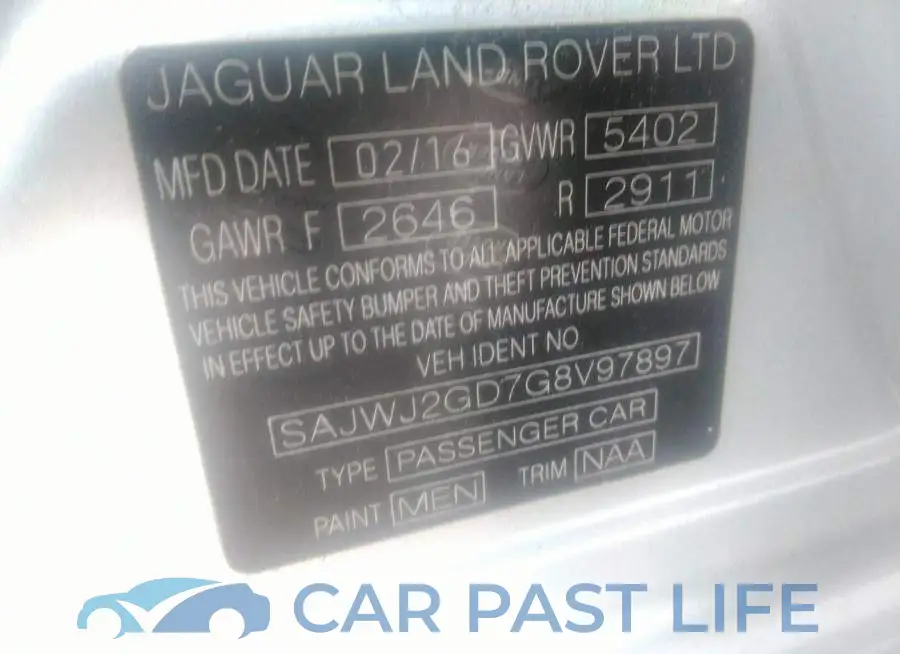 SAJWJ2GD7G8V97897# 9