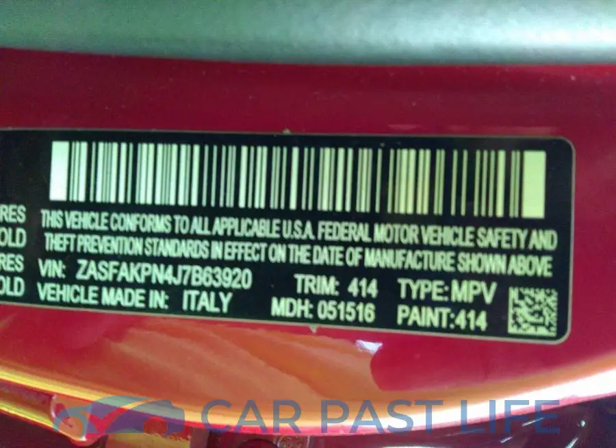 ZASFAKPN4J7B63920# 9