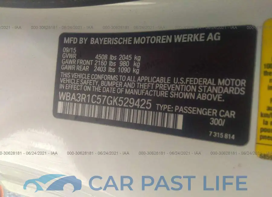 WBA3R1C57GK529425# 9