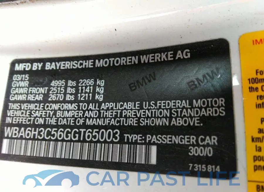 WBA6H3C56GGT65003# 9
