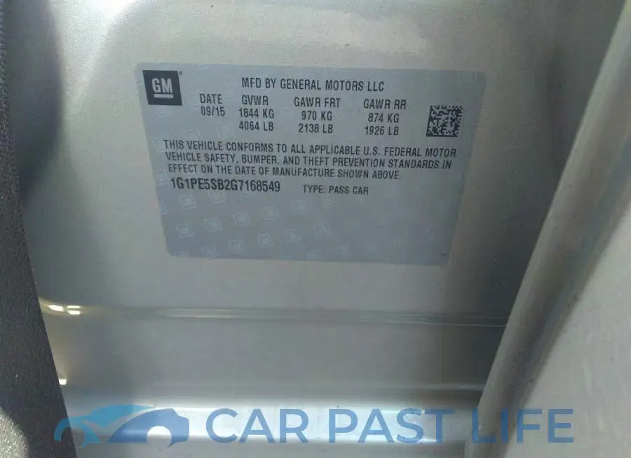 1G1PE5SB2G7168549# 9