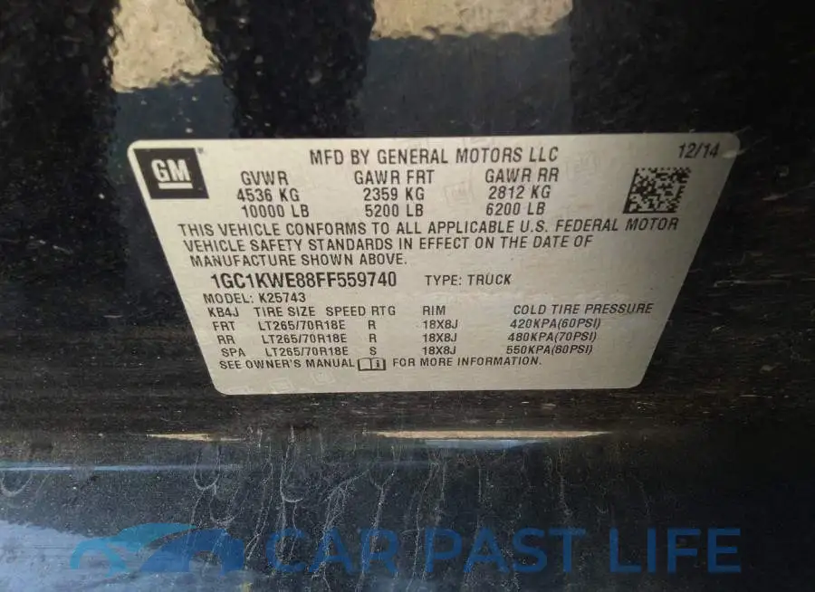 1GC1KWE88FF559740# 9