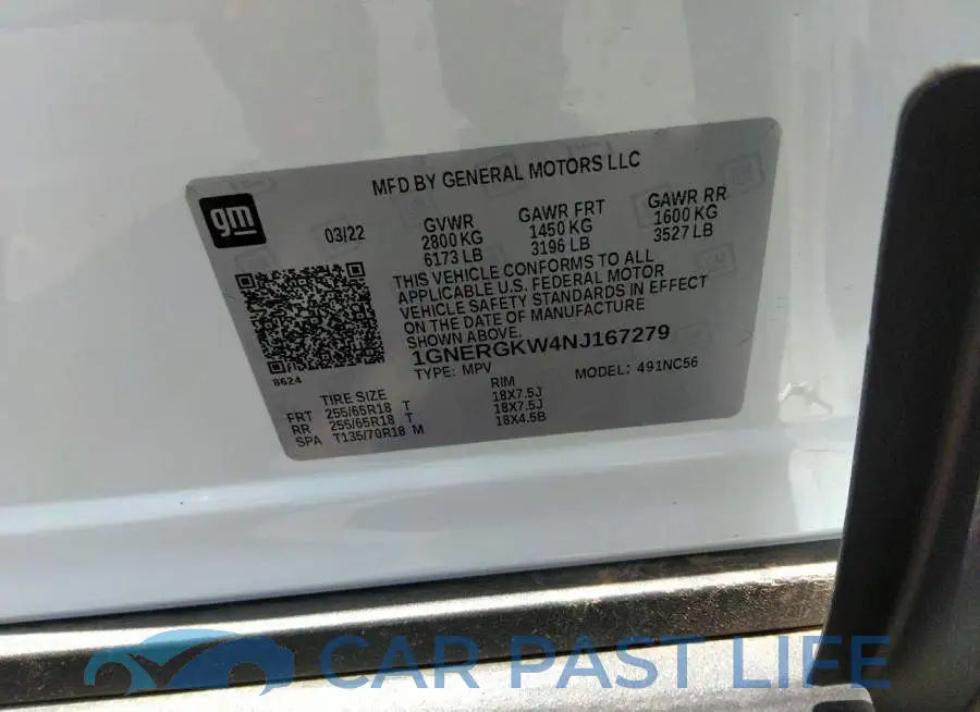 1GNERGKW4NJ167279# 9