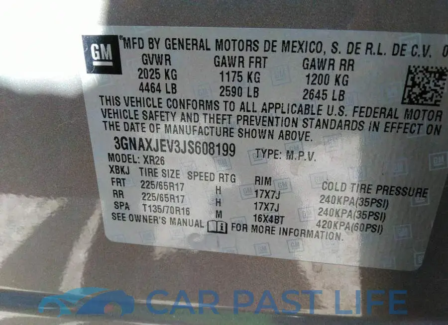 3GNAXJEV3JS608199# 9