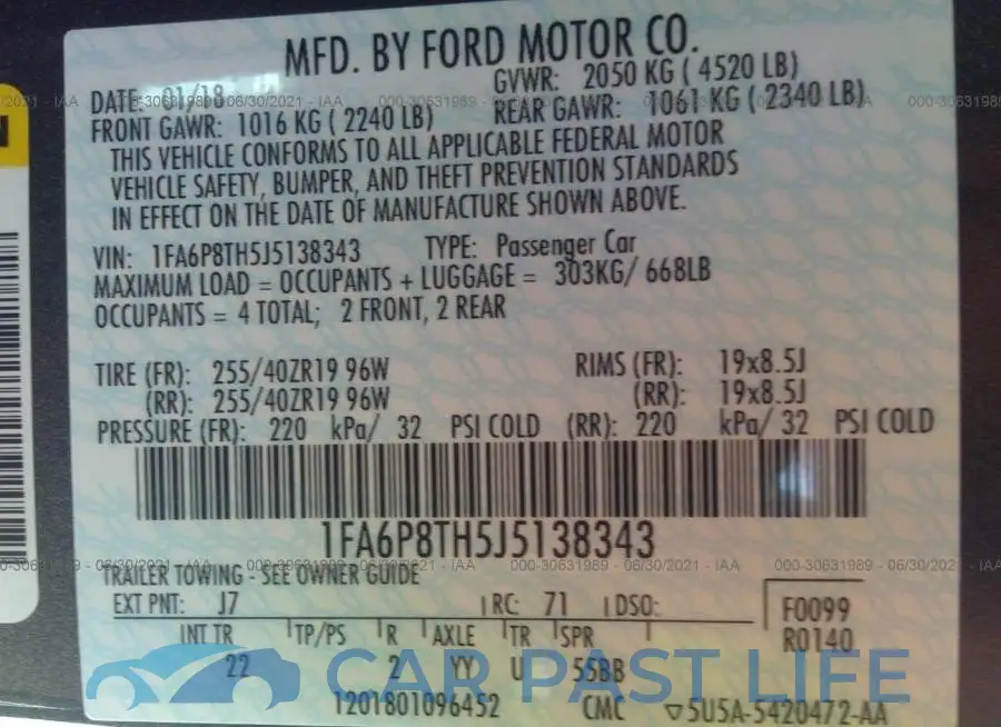 1FA6P8TH5J5138343# 9