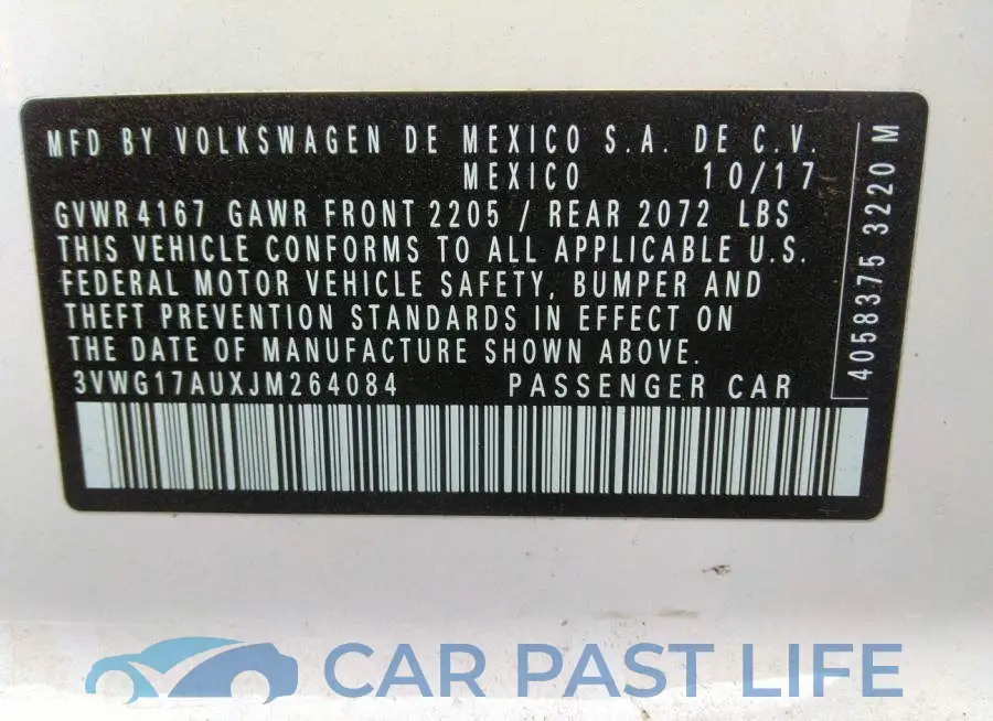 3VWG17AUXJM264084# 9