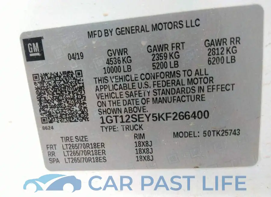 1GT12SEY5KF266400# 9