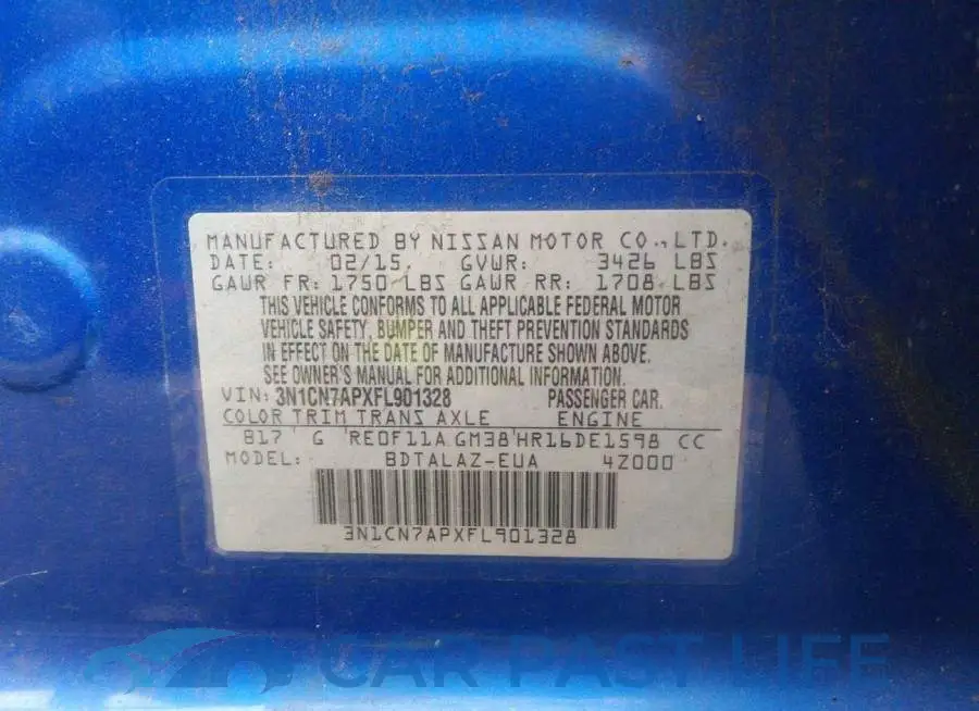 3N1CN7APXFL901328# 9