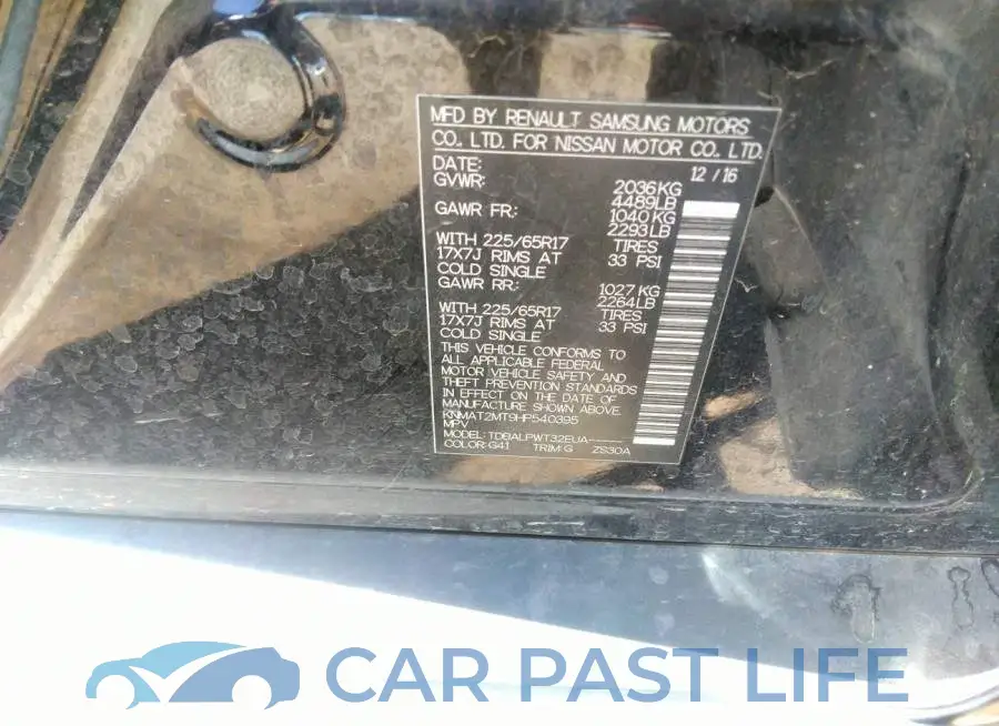 KNMAT2MT9HP540395# 9