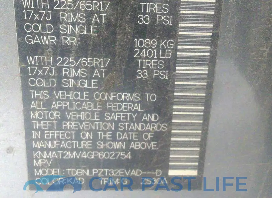 KNMAT2MV4GP602754# 9
