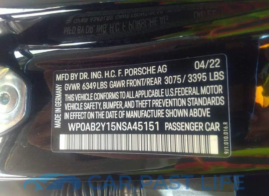 WP0AB2Y15NSA45151# 9