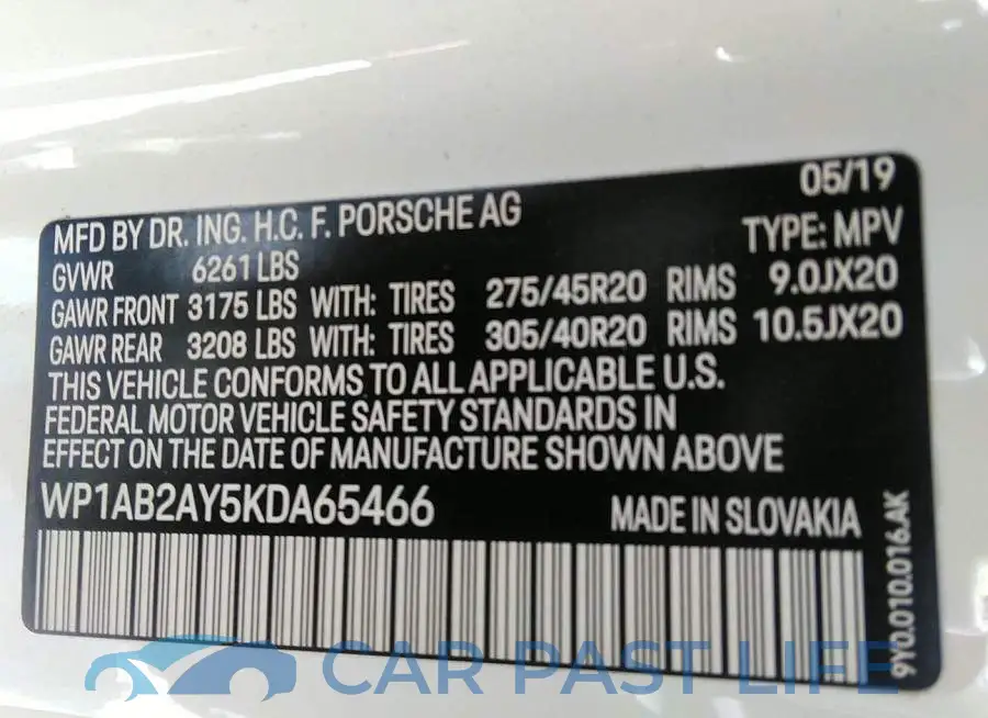 WP1AB2AY5KDA65466# 9