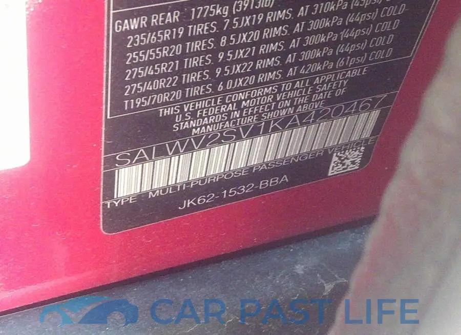 SALWV2SV1KA420467# 9