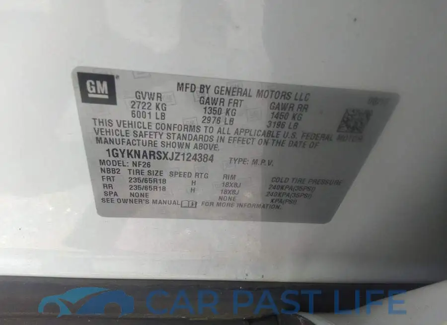 1GYKNARSXJZ124384# 9