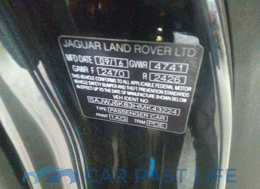 SAJWJ6K83HMK43224# 9