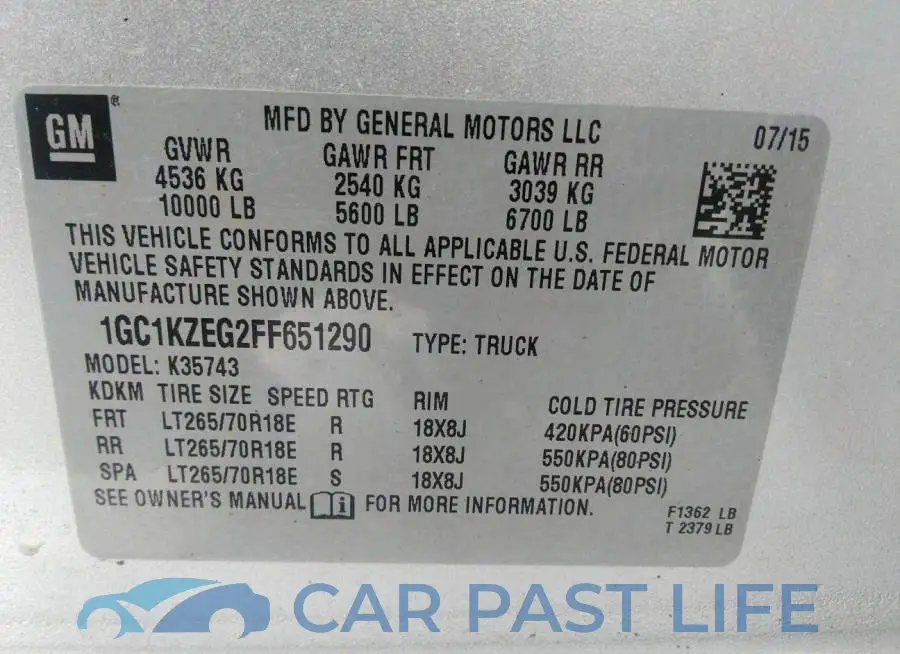 1GC1KZEG2FF651290# 9