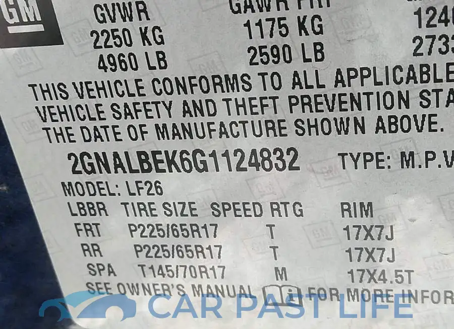 2GNALBEK6G1124832# 9