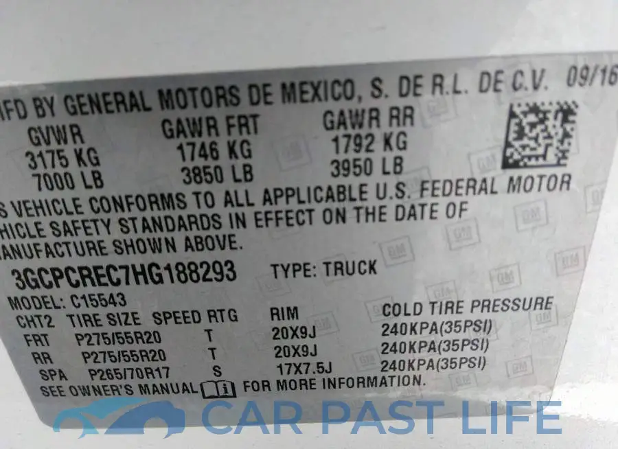 3GCPCREC7HG188293# 9
